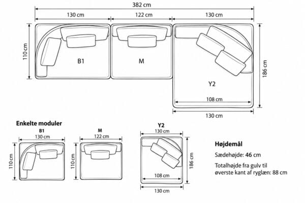 bloom modul b1+m+y2 tegning m. mål